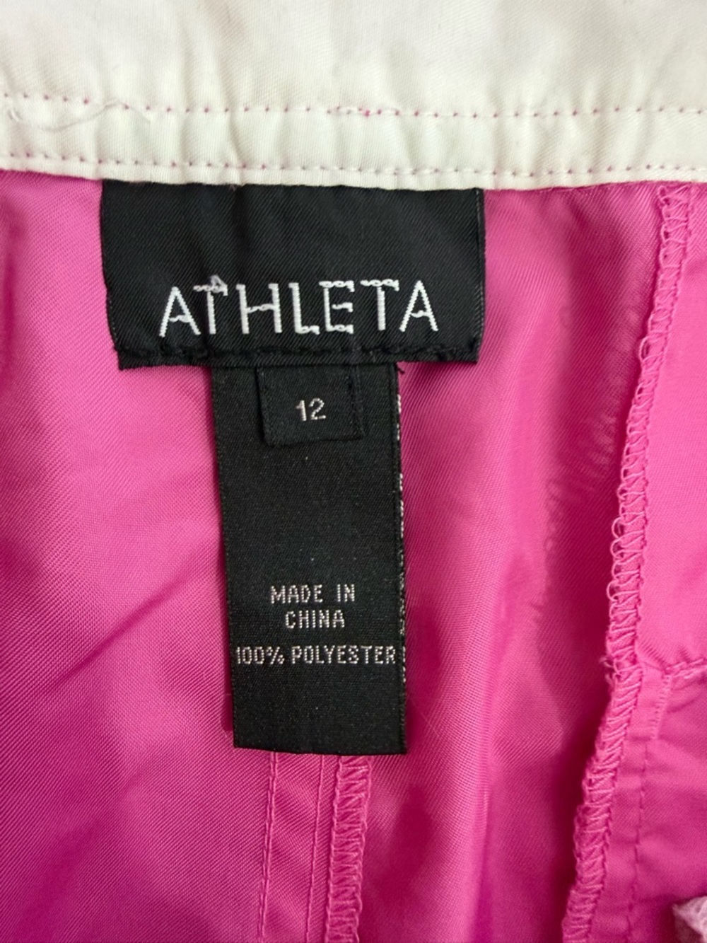 Athleta Size 12 Bright Pink Lightweight Drawstring Travel Pants - Picture 2 of 7